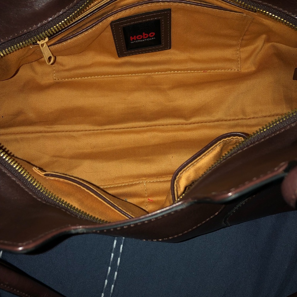 HOBO Chestnut Brown Leather Top-Handle Shoulder Bag - Picture 4 of 5